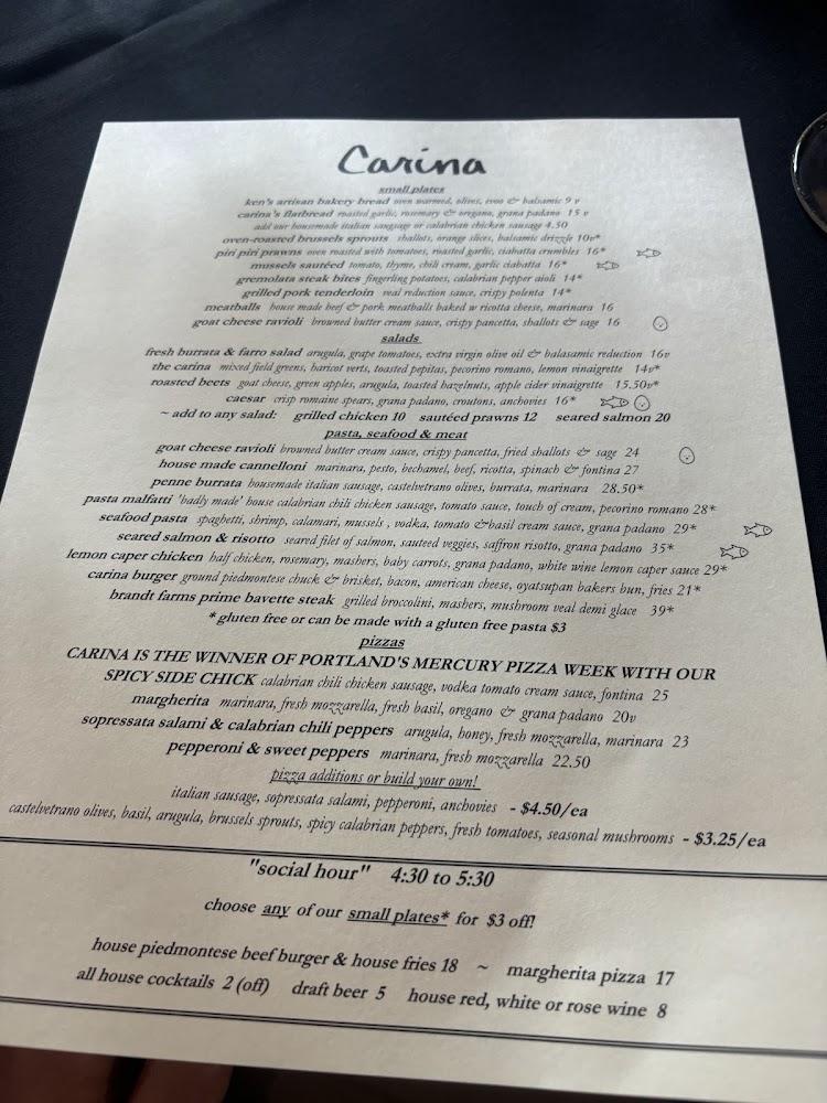 Carina Lounge Menu image 2